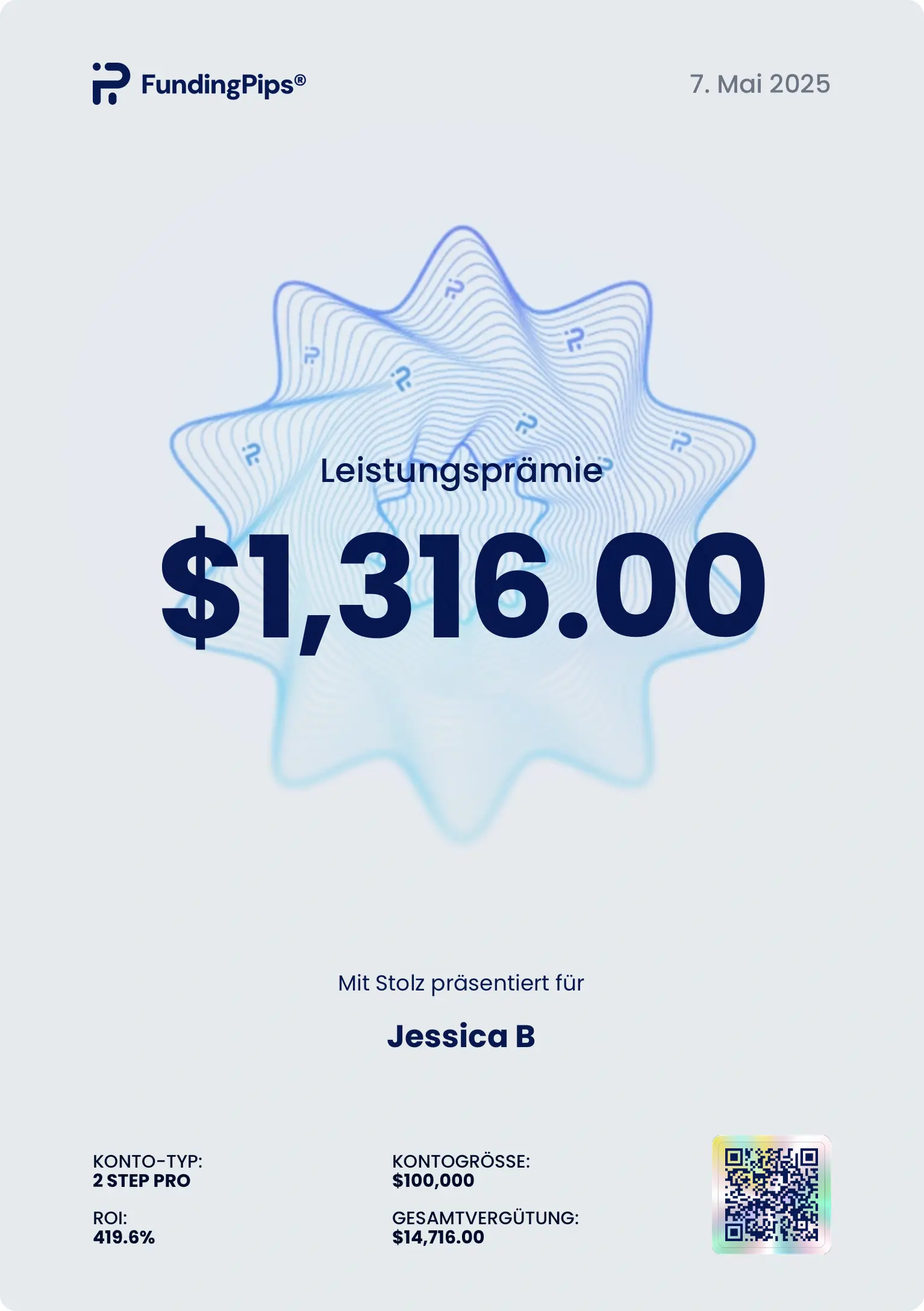 ELALIHOLDING Nachweis – JESSICA B Certificate 2